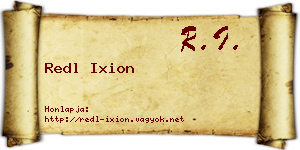 Redl Ixion névjegykártya